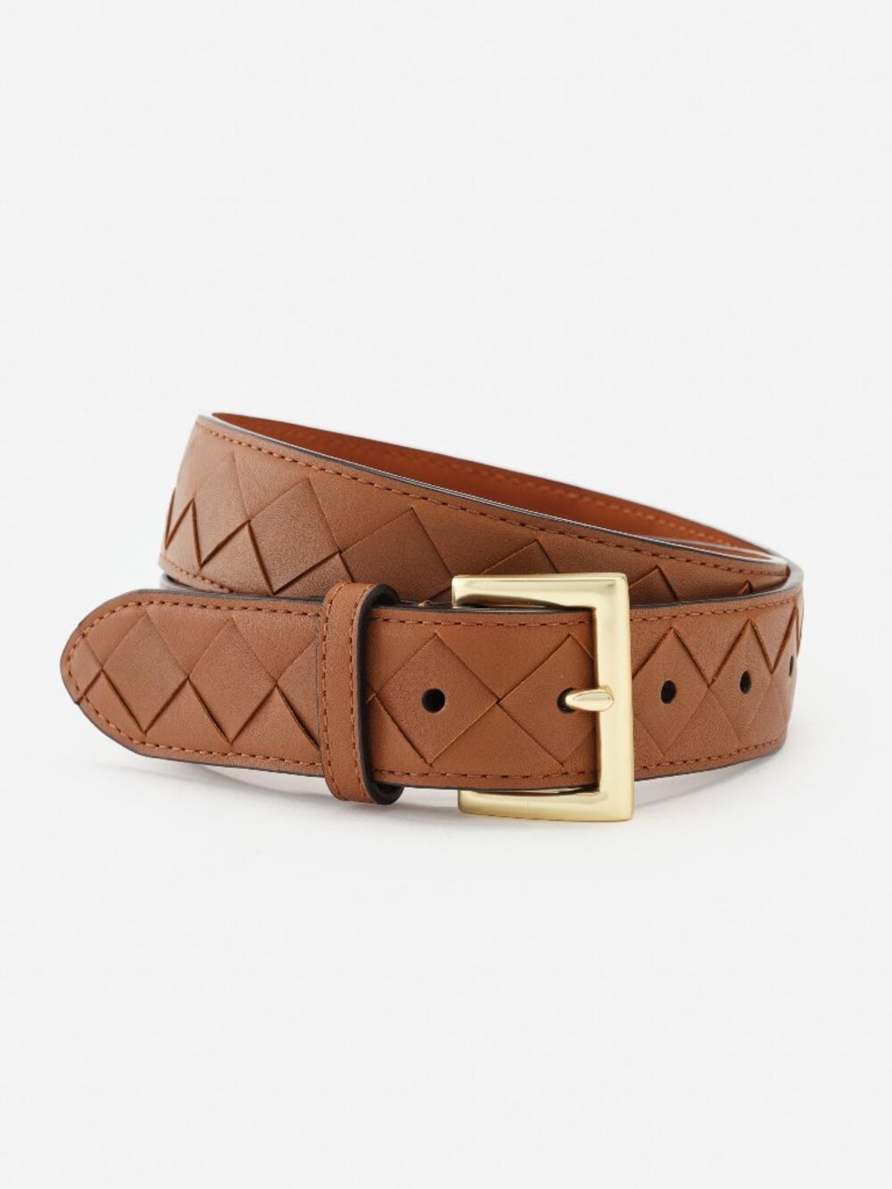 J McLaughlin Erica Leather Belt - Tobacco NEW